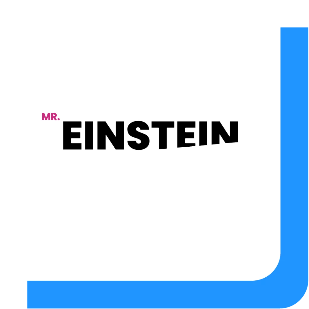 Het logo van Mr. Einstein