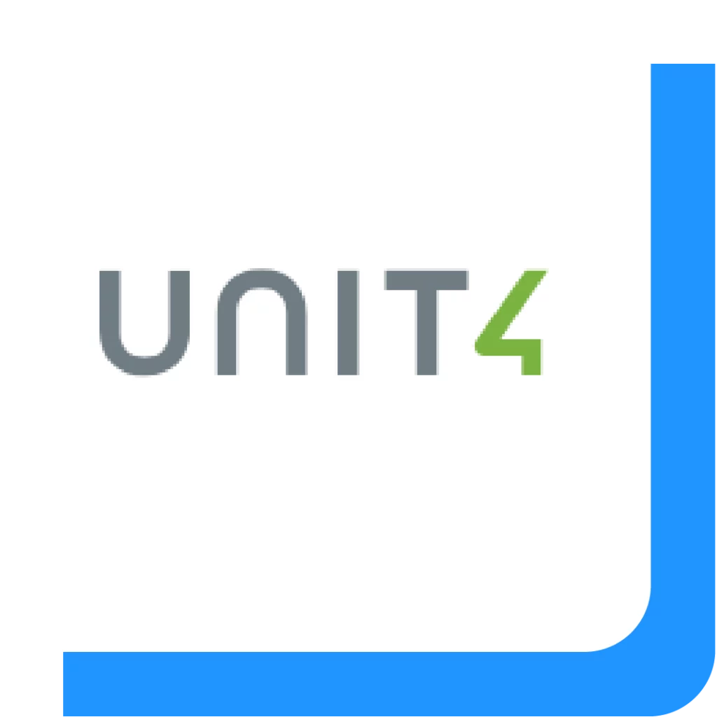 Het logo van Unit4