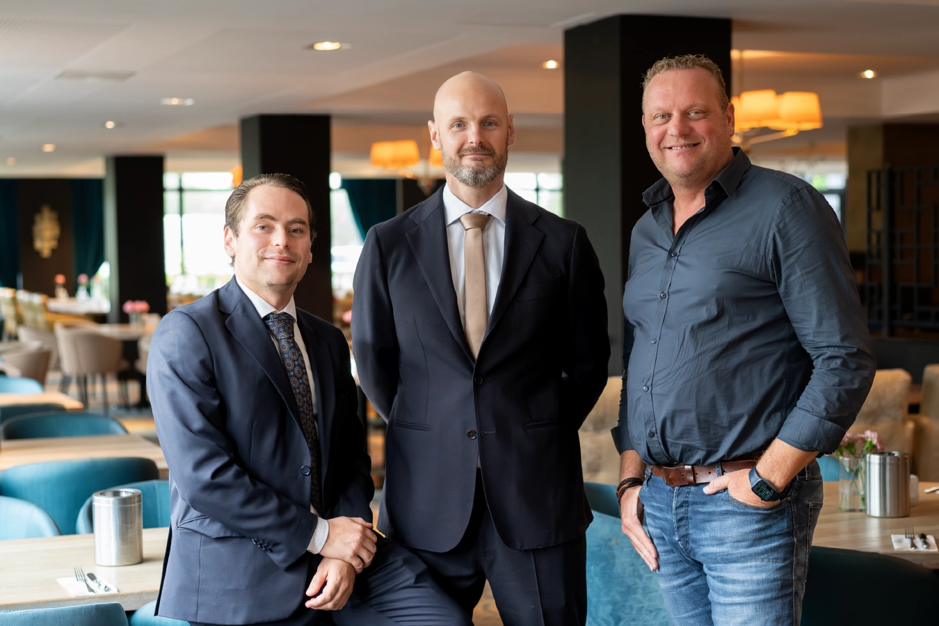 teun walstra, bob driessen en stefan half bij valk exclusief hotel akersloot