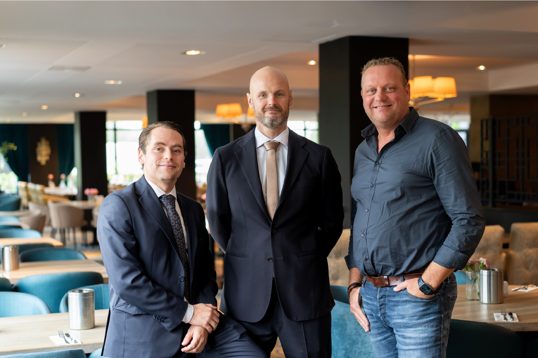 teun walstra, bob driessen en stefan half bij valk exclusief hotel akersloot
