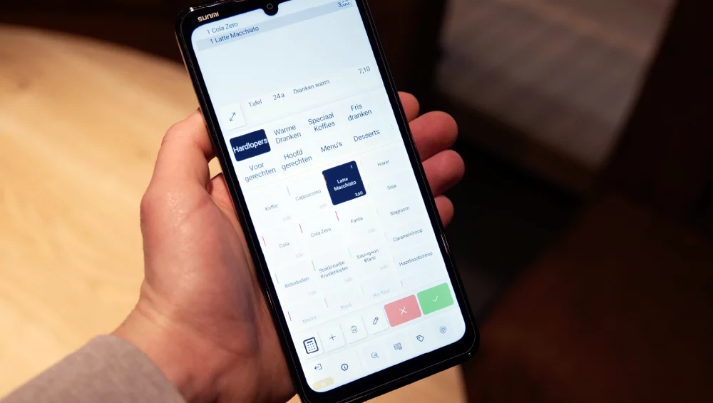 sunmi l3 handheld met de untill prime kassa